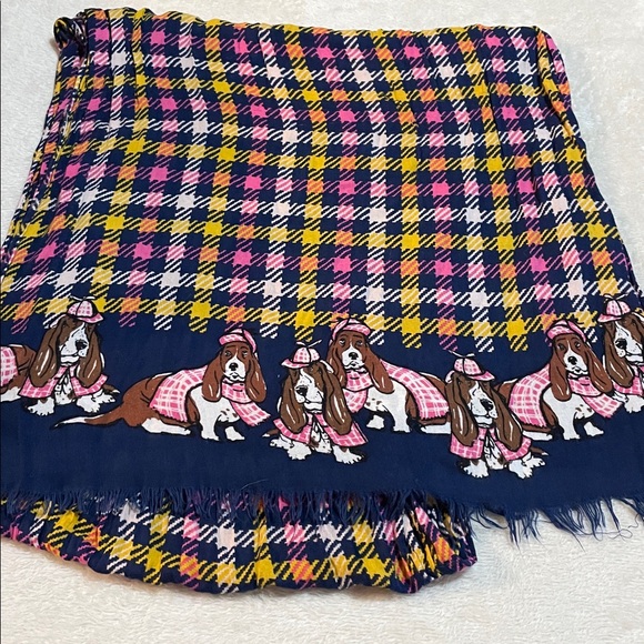 Talbots Colorful Dog Pattern Scarf - Picture 2 of 5